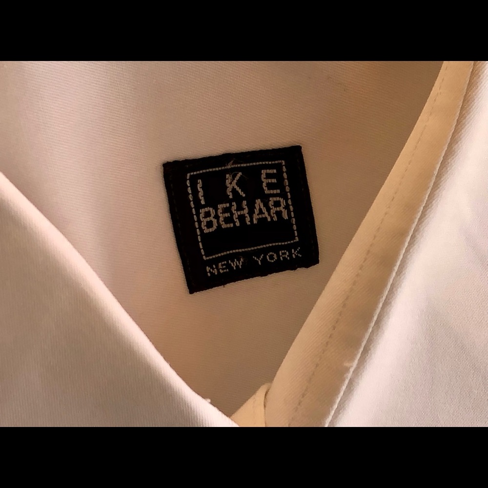 (2) Ike Behar cotton dress shirts identical 18-37 (big, like XXL) - Picture 10 of 14